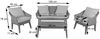 Gartengarnitur HWC-N37, Garten-/Lounge-Set Sofa Sitzgruppe, Poly-Rattan Holz Akazie ~ grau, Kissen hellgrau Bild 3