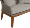 Gartengarnitur HWC-N37, Garten-/Lounge-Set Sofa Sitzgruppe, Poly-Rattan Holz Akazie ~ grau, Kissen hellgrau Bild 5