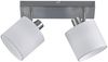 LED Deckenstrahler 2-flammig Silber, Stoffschirme Weiß, Breite 28cm Bild 2