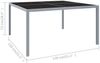 vidaXL Gartentisch 130x130x72 cm Grau Stahl und Glas 313086 Bild 5