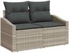 vidaXL Gartensofa-set mit Kissen 5 pcs Hellgrau Poly-Rattan 3355381 Bild 4