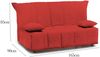 Dmora 3-Sitzer Schlafsofa Antal, Sofa mit Trolley-Öffnung aus gepolstertem Stoff, Kissen inklusive, 100 % Made in Italy, 165 x 90 x 85 cm, Rot Bild 3
