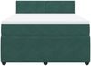 vidaXL Boxspringbett mit Matratze Dunkelgrün 140x200 cm Samt 3287755 Bild 4