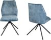 Modernes 2er Set Drehstuhl – Samtoptik Blau mit Auto-Rückkehr & Stahlrahmen Bild 5