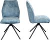 Modernes 2er Set Drehstuhl – Samtoptik Blau mit Auto-Rückkehr & Stahlrahmen Bild 4