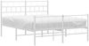 vidaXL Bettgestell mit Kopf- und Fußteil, Metall, Weiß, 120x200 cm Bild 3