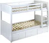 Vente-unique - ANCHISE Bett Holz, Platte Weiß - B 97 cm x H 155 cm x L 198 cm Bild 4