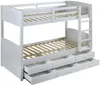 Vente-unique - ANCHISE Bett Holz, Platte Weiß - B 97 cm x H 155 cm x L 198 cm Bild 3