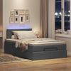 vidaXL Ottomane Bett mit Matratze & LEDs Dunkelgrau 120x190 cm Stoff 3312209 Bild 3