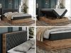 Boxspringbett mit Multipocket-Matratze und Zwei Bettkästen, Doppelbett mit Stauraum - ALBERO 3 - 120 x 200 cm - Dunkelgrau Stoff - H3 Bild 2