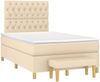 vidaXL Boxspringbett mit Matratze Creme 120x200 cm Stoff, Härtegrad: H2 [3137386] Bild 3
