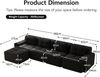 Flieks 4-Sitzer Sofa, Modular L-Form Schlafsofa, Tiefsofa mit Ottoman & 4 Kissen, Cord, Schwarz Bild 4