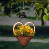 LED Solar Hängeleuchte, bepflanzbar, rostfarben H 34 cm Bild 2
