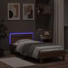 vidaXL Bettgestell mit Kopfteil und LED-Leuchten Braun Eiche 75x190 cm 838756 Bild 4
