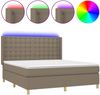 vidaXL Boxspringbett mit Matratze & LED Taupe 160x200 cm Stoff 3139209 Bild 2