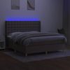vidaXL Boxspringbett mit Matratze & LED Taupe 160x200 cm Stoff 3139209 Bild 3