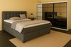 Boxspringbett TOM 160x200 cm mit Matratze und gepolstertem Kopfteil. Farbe Grau Bild 2