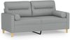 vidaXL 2-Sitzer-Sofa mit Zierkissen Hellgrau 140 cm Stoff 3200821 Bild 2