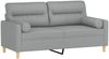 vidaXL 2-Sitzer-Sofa mit Zierkissen Hellgrau 140 cm Stoff 3200821 Bild 3