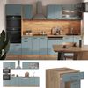 Küchenzeile R-Line Blau-Grau/Goldkraft Eiche 300 cm mit Hochschrank, AP Anthrazit Vicco Bild 2