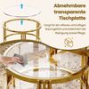 STILVORA Couchtisch Wohnzimmertisch für couch Beistelltisch mit abnehmbarer Tischplatte (Sofatisch mit Rutschfeste Saugnäpfe, Hochtransparente Glasplatte, Hitzebeständig bis 400 °C, Belastbar bis 50 kg, Ø80×H45 & Ø60×H35), Verdickte Metalltischbeine mi... Bild 4