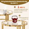 STILVORA Couchtisch Wohnzimmertisch für couch Beistelltisch mit abnehmbarer Tischplatte (Sofatisch mit Rutschfeste Saugnäpfe, Hochtransparente Glasplatte, Hitzebeständig bis 400 °C, Belastbar bis 50 kg, Ø80×H45 & Ø60×H35), Verdickte Metalltischbeine mi... Bild 3