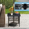 COSTWAY Gartentisch, Beistelltisch Rattan mit Schirmloch, 56x56x49 cm Bild 3