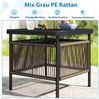 COSTWAY Gartentisch, Beistelltisch Rattan mit Schirmloch, 56x56x49 cm Bild 4