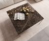 Couchtisch Levente 85x85 cm Keramik Emperador Extra Lucidato Dunkelbraun Gestell Edelstahl Silber Bild 5