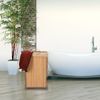 relaxdays Wäschekorb, Bambus / Stoff natur, 38 x 22 x 61 cm, 40 l Bild 3