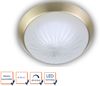 LED-Deckenleuchte rund, Schliffglas satiniert, Dekorring Messing matt, Ø 35cm Bild 2