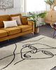 Teppich Baumwolle beige schwarz 140 x 200 cm Gesichtsmotiv Kurzflor NURU Bild 3