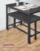 Vasagle Esstisch, Küchentisch-Set, 110 x 70 x 75 cm, mit 2 Bänken je 97 x 30 x 50 cm, Metallgestell, für Küche, Wohnzimmer, Esszimmer, Industrie-Design, von Songmics KDT070 Bild 3