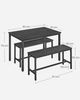 Vasagle Esstisch, Küchentisch-Set, 110 x 70 x 75 cm, mit 2 Bänken je 97 x 30 x 50 cm, Metallgestell, für Küche, Wohnzimmer, Esszimmer, Industrie-Design, von Songmics KDT070 Bild 2