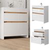 Waschbeckenunterschrank Detmold Weiß Hochglanz/Goldkraft Eiche 2 Teile, Unterschrank 80 cm Vicco Bild 2