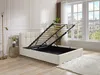Vente-unique - MAZIRI Bett Stoff Weiß - B 218 cm x H 97 cm x L 173 cm Bild 2