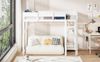 Weißes Hochbett 90x200 cm Aus Massivem Kiefernholz Mit Schutzgeländer Und Ablageregal Platzsparendes Kinderbett Etagenbett Mit Stauraum Kieferholz Hochbett Sicherheitsbett Jugendzimmer Raumoptimierung Bild 3