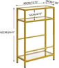 Beistelltisch Glastisch Zeitschriftenhalter 3 Etagen Sofa Goldfarben Bild 3