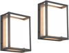 LED Außenwandleuchte 2er SET im Bauhaus Stil, Anthrazit, 18cm breit Bild 2