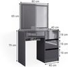 Schminktisch Sherry Anthrazit 90 cm mit LED- Spiegel Vicco Bild 3