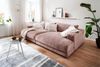 KAWOLA Big Sofa MADELINE mit Holztablett schwarz für Armlehne Cord rosa 85 x 170 x 290 cm Bild 2