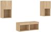 vidaXL 4-tlg. TV-Wohnwand mit LED-Leuchten Sonoma-Eiche 3216571 Bild 3