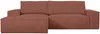 Vente-unique - AMELIA Sofa SamtStoff Puderrosa - B 167 cm x H 85 cm x L 267 cm Bild 3