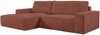 Vente-unique - AMELIA Sofa SamtStoff Puderrosa - B 167 cm x H 85 cm x L 267 cm Bild 4