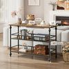 GarveeMore Konsolentisch 3-stufiger schmaler Beistelltisch mit Stauraum,109 x 30 x 80 cm, Sofatisch für Wohnzimmer,Foyer,Flur,Eingang Bild 2