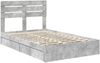 vidaXL Aufbewahrungsbett Beton Grau 135 x 190 cm Holzwerkstoff 3411576 Bild 4