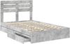 vidaXL Aufbewahrungsbett Beton Grau 135 x 190 cm Holzwerkstoff 3411576 Bild 5