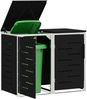 vidaXL Mülltonnenbox for 2 Bins 240L Edelstahl Schwarz 3422237 Bild 3