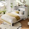 Schrankbett 140x200 cm mit USB-Anschluss und Steckdose,Weiß, MDF, umbaubares Plattformbett mit großem Stauraum, Klappbett Bild 2
