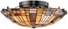 Elstead Lighting Inglenook Deckenleuchte 2-flammig Bronze Kunstglasschirm Bild 3